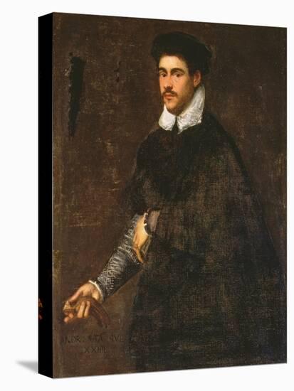 Portrait of a Young Man-Jacopo Robusti Tintoretto-Stretched Canvas