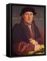 Portrait of a Young Merchant (Supposedly Hans Von Muffel from Nuremberg)-Hans Holbein the Younger-Framed Stretched Canvas