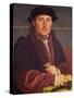 Portrait of a Young Merchant (Supposedly Hans Von Muffel from Nuremberg)-Hans Holbein the Younger-Stretched Canvas
