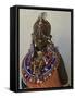 Portrait of a Young Samburu Woman in Traditional Dress and Jewellery, East Africa, Africa-Liba Taylor-Framed Stretched Canvas