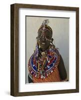 Portrait of a Young Samburu Woman in Traditional Dress and Jewellery, East Africa, Africa-Liba Taylor-Framed Photographic Print