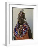 Portrait of a Young Samburu Woman in Traditional Dress and Jewellery, East Africa, Africa-Liba Taylor-Framed Photographic Print