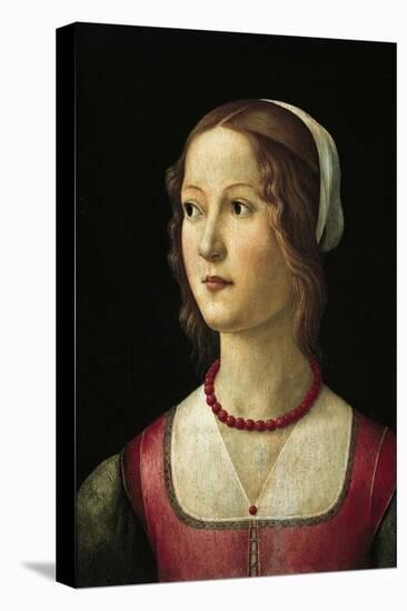 Portrait of a young woman - 1485-Domenico Ghirlandaio-Stretched Canvas