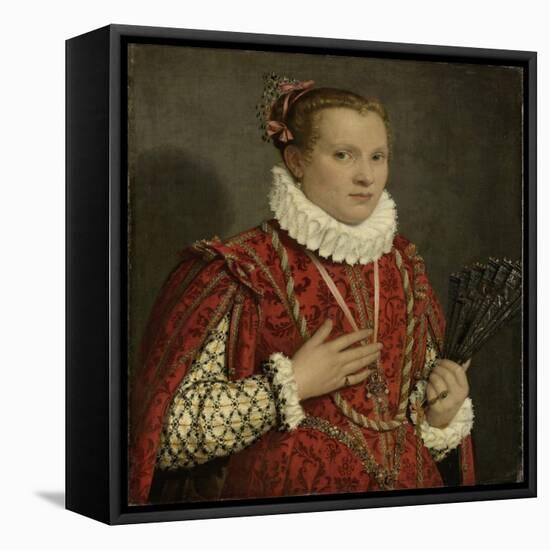 Portrait of a Young Woman, 1560-78-Giovanni Battista Moroni-Framed Stretched Canvas