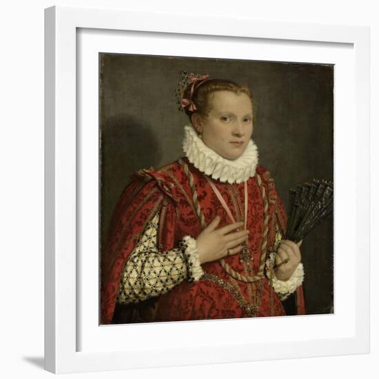 Portrait of a Young Woman, 1560-78-Giovanni Battista Moroni-Framed Giclee Print