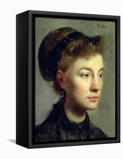 Portrait of a Young Woman, 1867-Edgar Degas-Framed Stretched Canvas