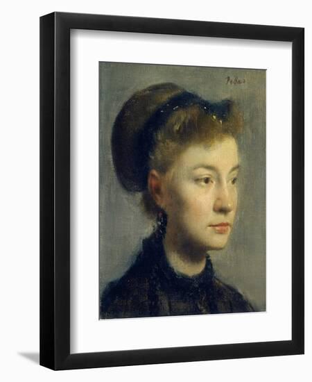 Portrait of a Young Woman. 1867-Edgar Degas-Framed Art Print