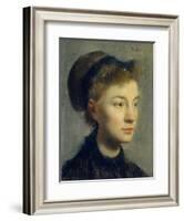 Portrait of a Young Woman. 1867-Edgar Degas-Framed Art Print