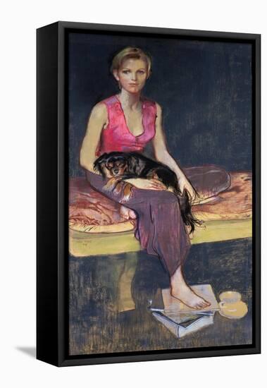 Portrait of a young woman, 1949-John Stanton Ward-Framed Stretched Canvas