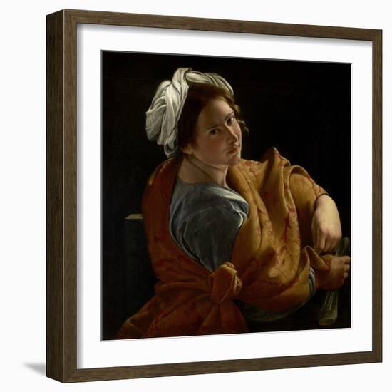 Portrait of a Young Woman as a Sibyl, C.1620 (Oil on Canvas)-Orazio Gentileschi-Framed Giclee Print