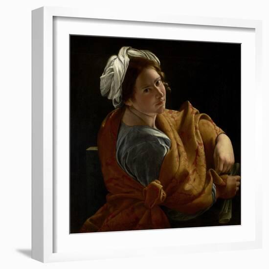 Portrait of a Young Woman as a Sibyl, C.1620 (Oil on Canvas)-Orazio Gentileschi-Framed Giclee Print