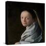 Portrait of a Young Woman, c.1663-65-Johannes Vermeer-Stretched Canvas