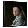 Portrait of a Young Woman, c.1663-65-Johannes Vermeer-Framed Stretched Canvas