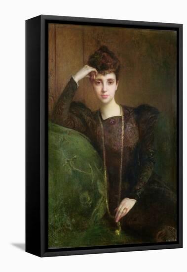 Portrait of a Young Woman, circa 1900-Pascal Adolphe Jean Dagnan-Bouveret-Framed Stretched Canvas