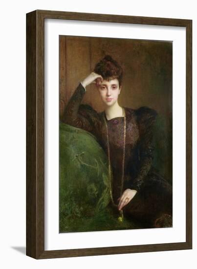 Portrait of a Young Woman, circa 1900-Pascal Adolphe Jean Dagnan-Bouveret-Framed Giclee Print