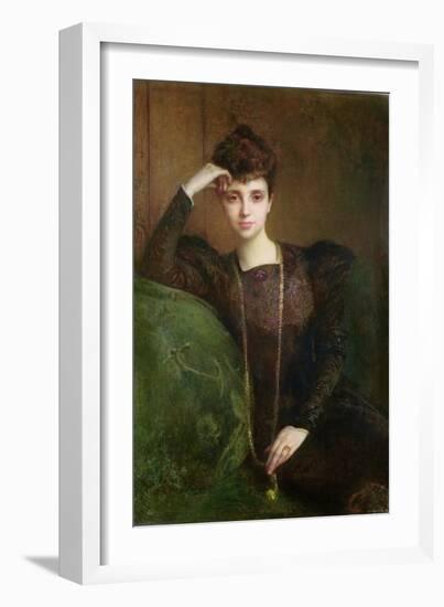 Portrait of a Young Woman, circa 1900-Pascal Adolphe Jean Dagnan-Bouveret-Framed Giclee Print