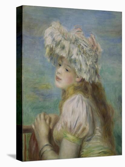 Portrait of a Young Woman in a Lace Hat, 1891-Pierre-Auguste Renoir-Stretched Canvas