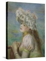 Portrait of a Young Woman in a Lace Hat, 1891-Pierre-Auguste Renoir-Stretched Canvas