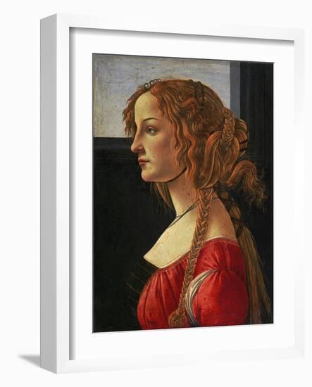 Portrait of a Young Woman in Profile (Simonetta Vespucci?)-Sandro Botticelli-Framed Giclee Print