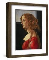 Portrait of a Young Woman in Profile (Simonetta Vespucci?)-Sandro Botticelli-Framed Giclee Print