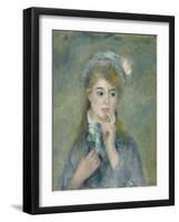 Portrait of a Young Woman (L'ingenue), C.1874 (Oil on Canvas)-Pierre Auguste Renoir-Framed Giclee Print