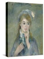 Portrait of a Young Woman (L'ingenue), C.1874 (Oil on Canvas)-Pierre Auguste Renoir-Stretched Canvas