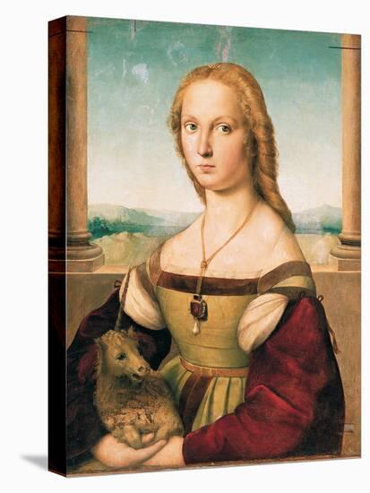 Portrait of a Young Woman (Lady with a Unicorn)-Raffaello Sanzio-Stretched Canvas