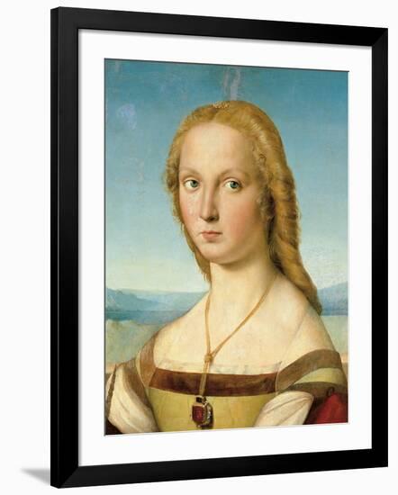 Portrait of a Young Woman (Lady with a Unicorn)-Raphael-Framed Art Print