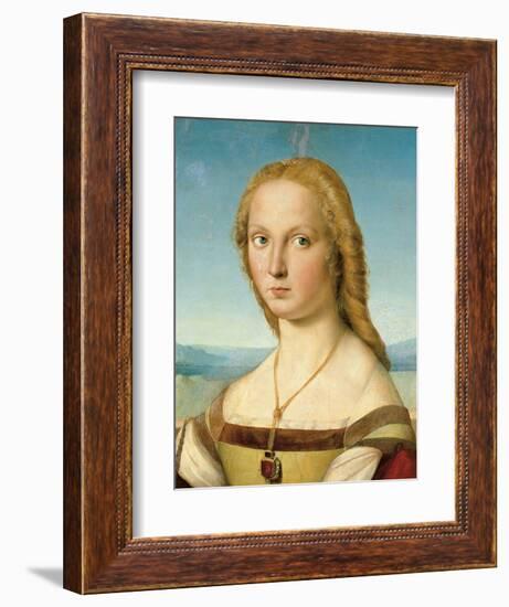 Portrait of a Young Woman (Lady with a Unicorn)-Raphael-Framed Art Print