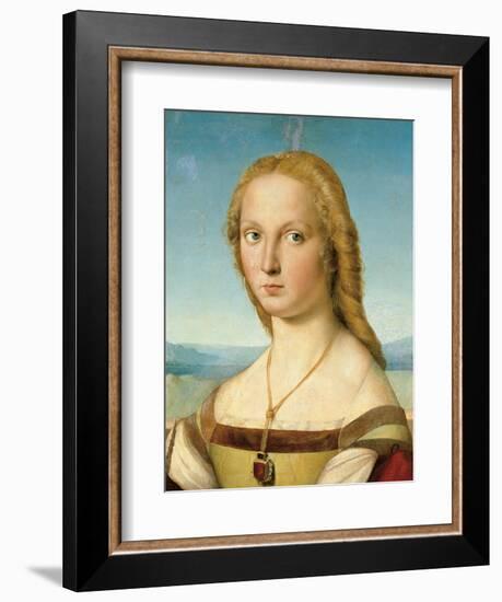 Portrait of a Young Woman (Lady with a Unicorn)-Raphael-Framed Art Print