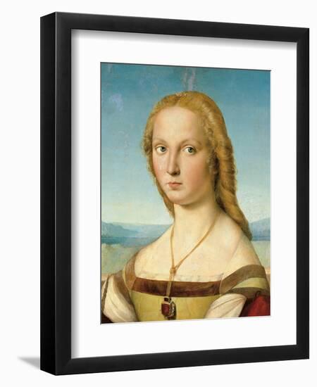 Portrait of a Young Woman (Lady with a Unicorn)-Raphael-Framed Art Print