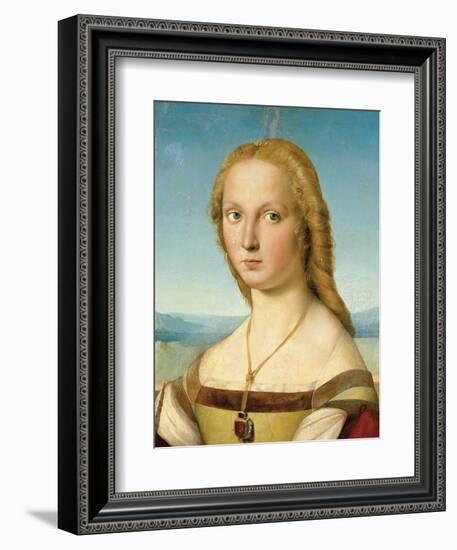 Portrait of a Young Woman (Lady with a Unicorn)-Raphael-Framed Art Print