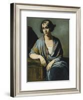 Portrait of a Young Woman Leaning on Her Elbow; Portrait De Jeune Fille Accoudee, 1928-Emile Bernard-Framed Giclee Print