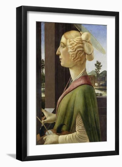 Portrait of a Young Woman with Attributes of St. Catherine, 1475-78-Sandro Botticelli-Framed Giclee Print