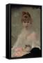 Portrait of a Young Woman with Cat-Charles Chaplin-Framed Stretched Canvas