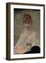 Portrait of a Young Woman with Cat-Charles Chaplin-Framed Giclee Print