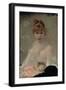 Portrait of a Young Woman with Cat-Charles Chaplin-Framed Giclee Print