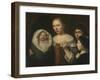 Portrait of a Young Woman with Three Children-Wallerant Vaillant-Framed Art Print