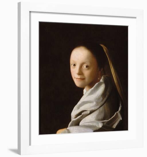 Portrait of a Young Woman-Jan Vermeer-Framed Premium Giclee Print