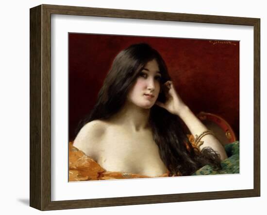 Portrait of a Young Woman-Jules Frederic Ballavoine-Framed Giclee Print