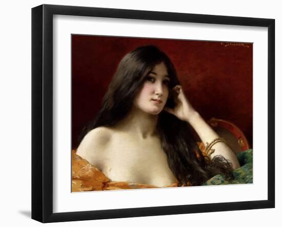 Portrait of a Young Woman-Jules Frederic Ballavoine-Framed Giclee Print