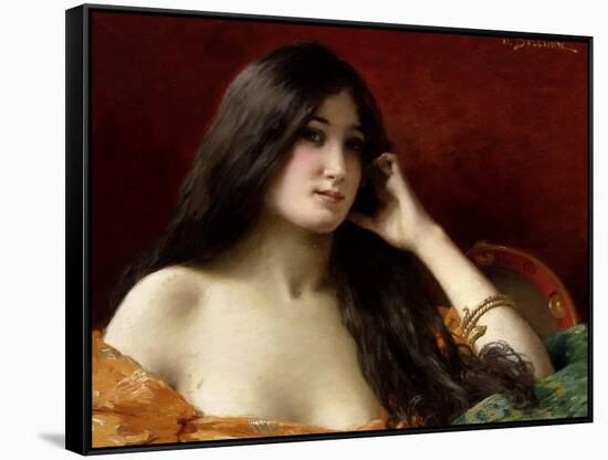 Portrait of a Young Woman-Jules Frederic Ballavoine-Framed Stretched Canvas