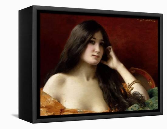 Portrait of a Young Woman-Jules Frederic Ballavoine-Framed Stretched Canvas