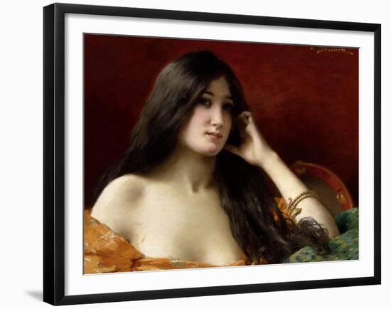 Portrait of a Young Woman-Jules Frederic Ballavoine-Framed Giclee Print