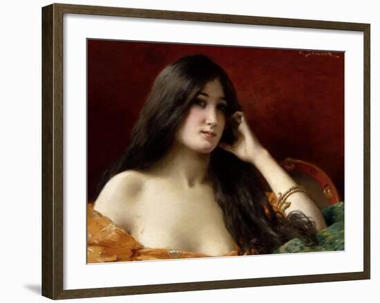 Portrait of a Young Woman-Jules Frederic Ballavoine-Framed Giclee Print