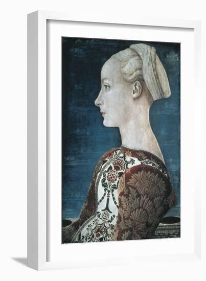 Portrait of a Young Woman-Antonio Pollaiolo-Framed Art Print