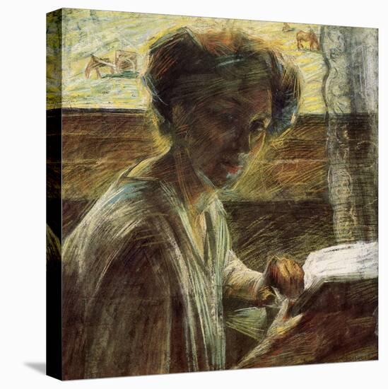Portrait of a Young Woman-Umberto Boccioni-Stretched Canvas