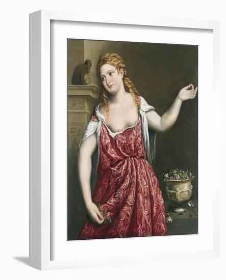 Portrait of a Young Woman-Paris Bordone-Framed Giclee Print