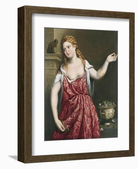 Portrait of a Young Woman-Paris Bordone-Framed Giclee Print