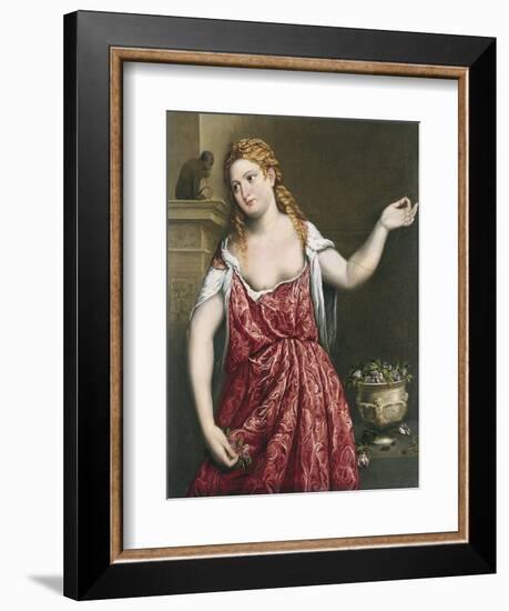 Portrait of a Young Woman-Paris Bordone-Framed Giclee Print